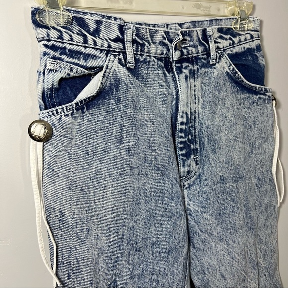 Vintage 80s Acid Wash High Waist Tapered Mom Jeans Grunge Indie Hipster Retro 26 - Picture 6 of 9